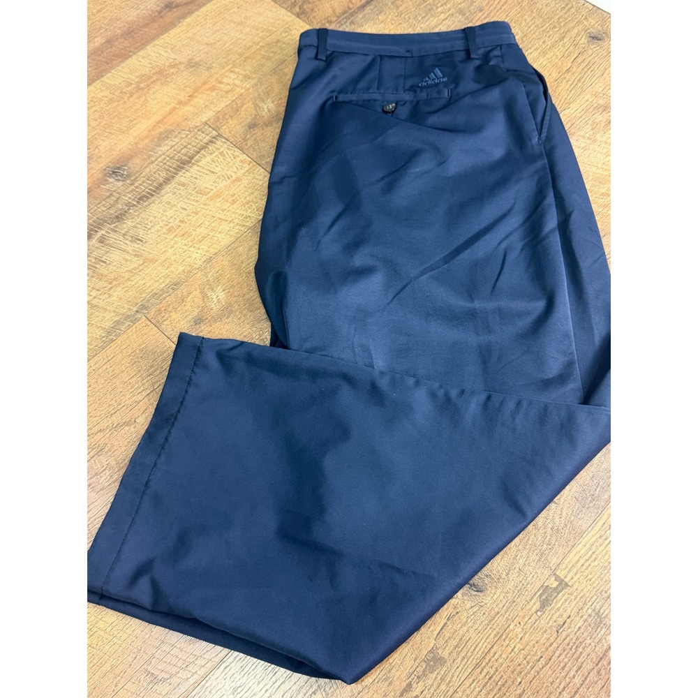 Adidas Climalite Mens Golf Pants Navy Blue Flat Front Performance 40x32